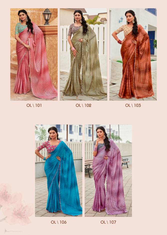 Oliva By Stavan 3D Shaded Embroidery Chiffon Sarees Wholesale Shop In Surat
